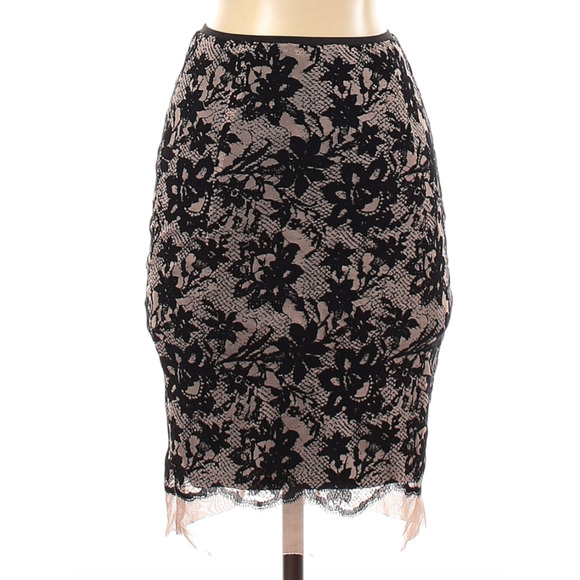 Zara Dresses & Skirts - ZARA | Basic Skirt Black Mini XS Nude Mesh Floral